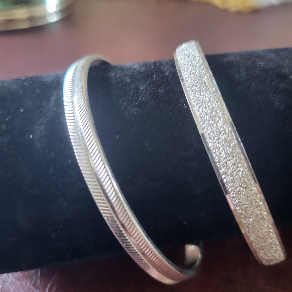 Monet Silvertone Bangle Bracelet And One Unsigned Bangle BRACELET